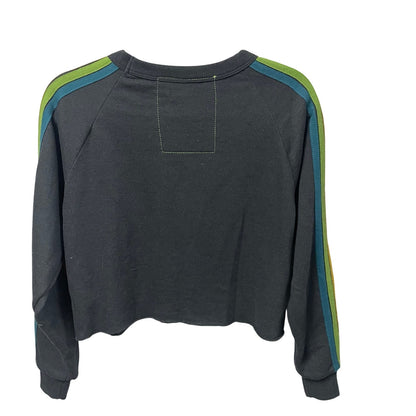 Aviator Nation Bolt Crop Sweatshirt Rainbow Multicolor Striped Sleeves Small