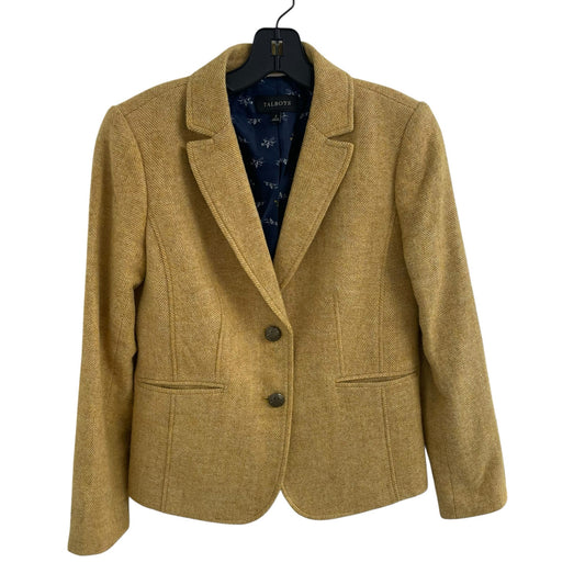 Talbots Button Front Wool Blend Blazer Jacket Dark Yellow Womens Size 2