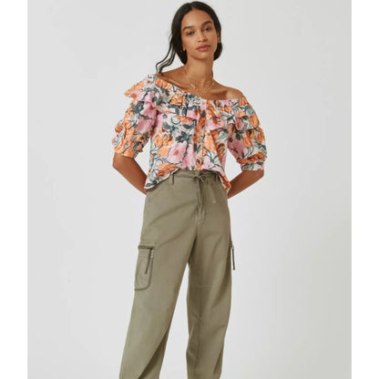 Cecilia Pettersson for Anthropologie Ruffled Off-The-Shoulder Blouse Womens XS