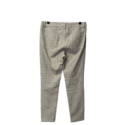 J. McLaughlin Brown Blush Houndstooth High Rise Cotton Ankle Pants Womens 10