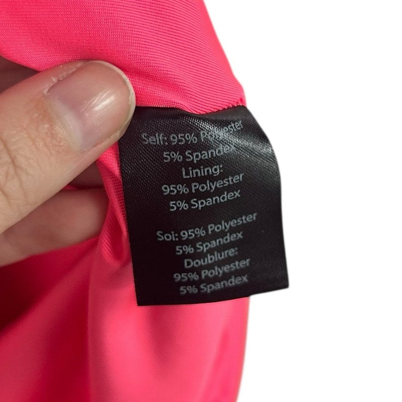 NWT $350 Milly Pink One Shoulder Back Zip Bec Jersey Mini Dress Womens Size 4