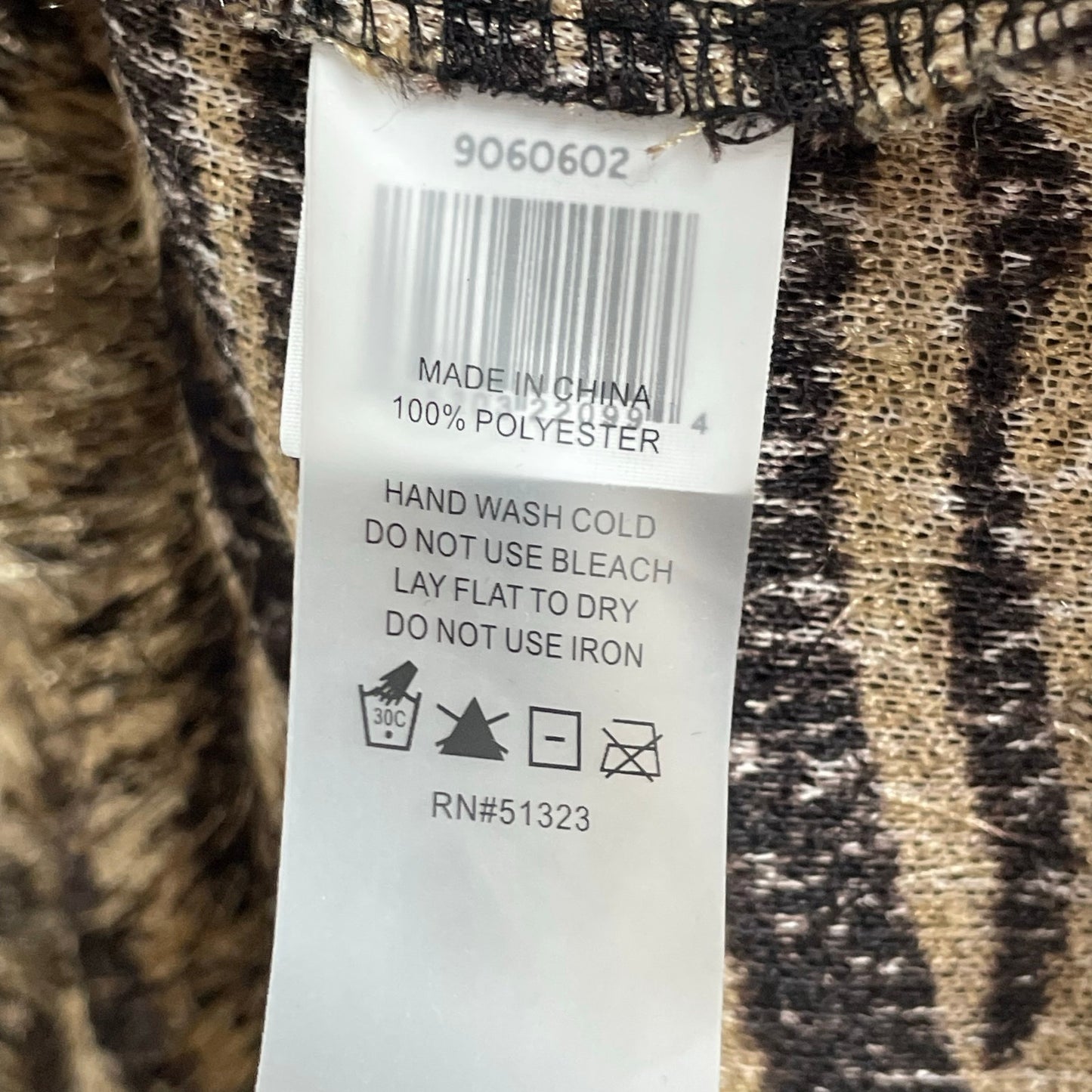 Vince Camuto Eyelash Knit Zebra Print Mock Neck Sweater Tan Brown Womens Medium
