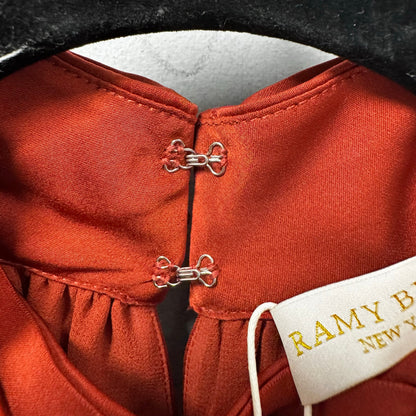 NWT Ramy Brook in Clay Red Sleeveless Mock Tie Neck Aviva Top Womens X-Small
