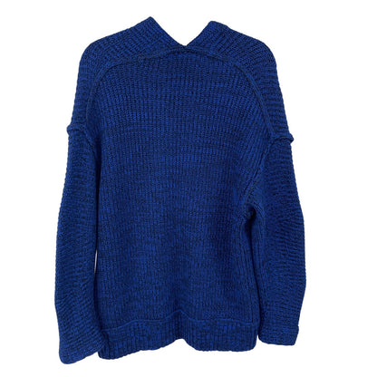 Free People Open Front High Hopes Cardigan Sweater Blue Black Knit Womens XS