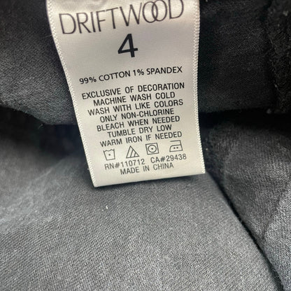 Driftwood Royce Cargo Straight Leg Jean Acid Black Denim Womens Size 4