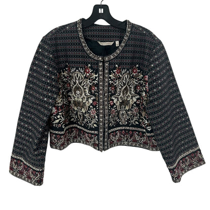 Soft Surroundings Mandala Bolero Beaded Clasp Front Cropped Jacket Womens Large