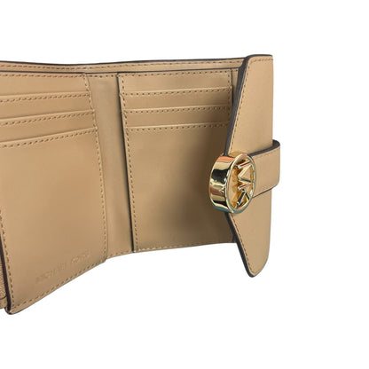 NWT Michael Michael Kors Carmen Medium Flap Bifold Wallet Animal Print