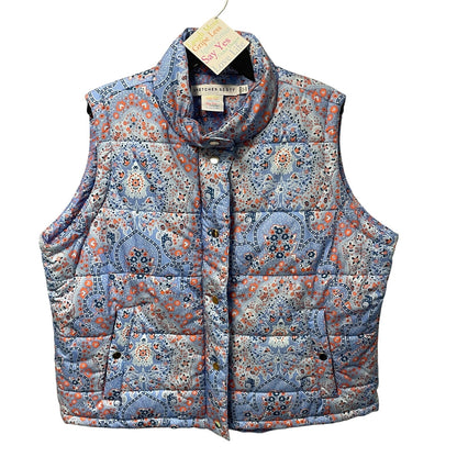 NWT Gretchen Scott Puffer Vest Pleasantly Imari Blue Orange Size Goddess / XXL