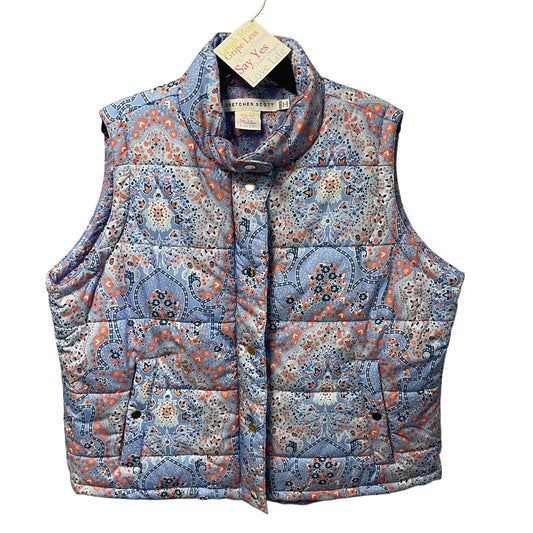 NWT Gretchen Scott Puffer Vest Pleasantly Imari Blue Orange Size Goddess / XXL