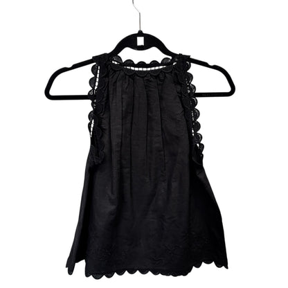 NWT Ulla Johnson Black Noir Embroidered Lace Sleeveless June Tank Top Womens 2
