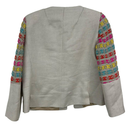 Vilagallo Multicolor Embroidered Front Clasp Lined Jacket Womens 44 / US 12