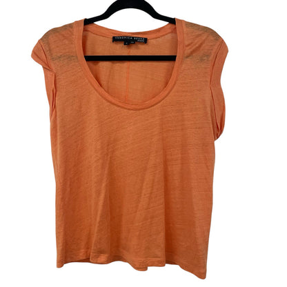 Veronica Beard Jeans 100% Linen Arion Muscle T Shirt Orange Womens Small