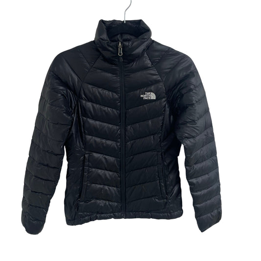 The North Face 550 Glossy Black Down Filled Puffer Jacket Womens Size XS