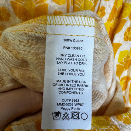 NWT Show Me Your Mumu Yellow Golden Fields Cotton Peggy Pants Womens X-Small
