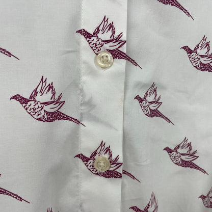 Schoffel Long Sleeve Button Up Norfolk Shirt in Fig Pheasant Womens 16 AS IS