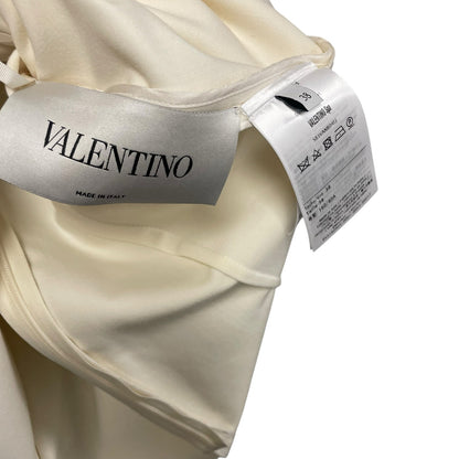 NWT Valentino Sleeveless Bow Neck Tie Shift Dress Cream Womens 38 / US 2