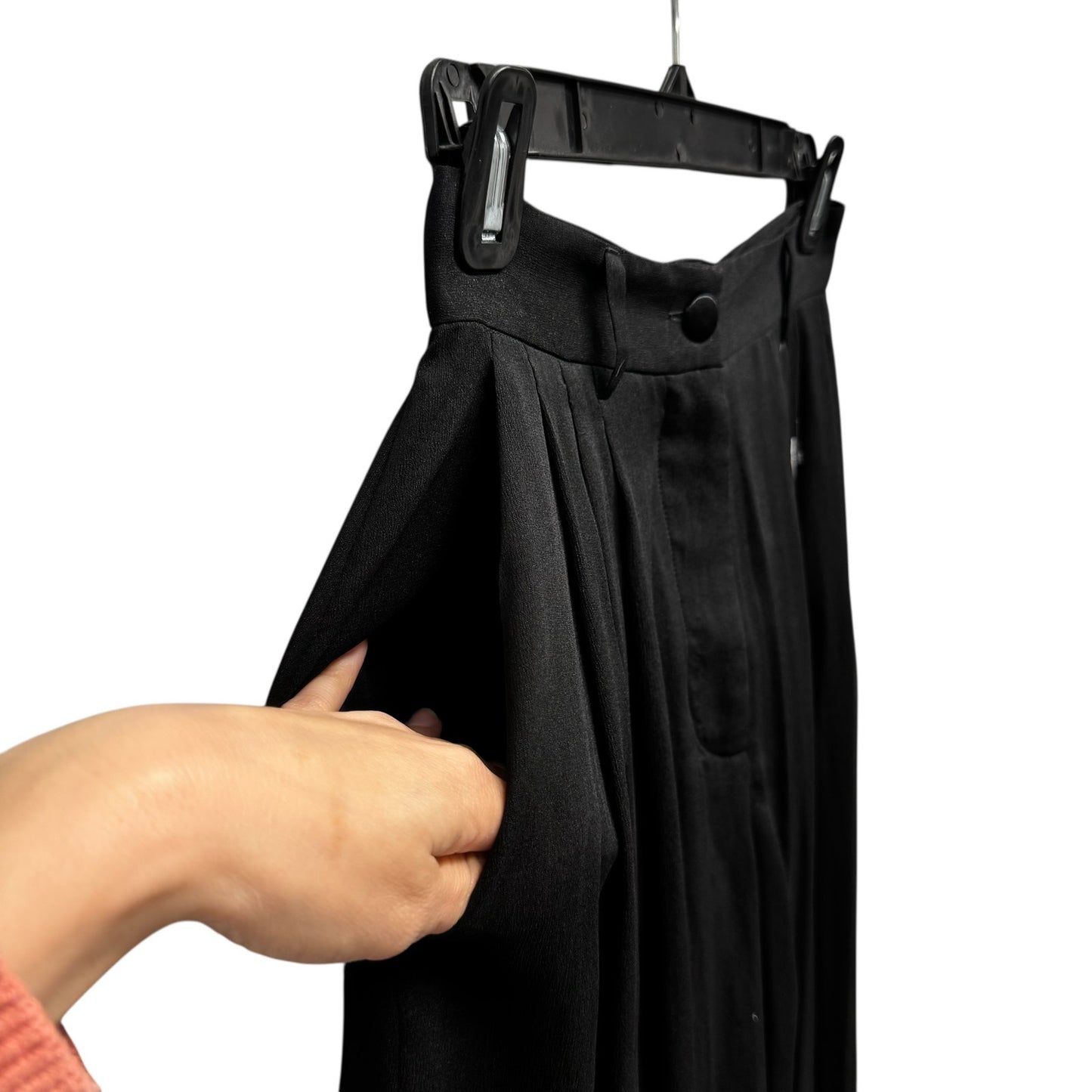 NWT Dolce & Gabbana Black High Rise Silk Chiffon Wide Leg Pants Womens 0