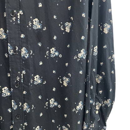 Rag & Bone Fit 2 Tomlin Button Down Shirt Black Ivory Blue Floral Mens Medium