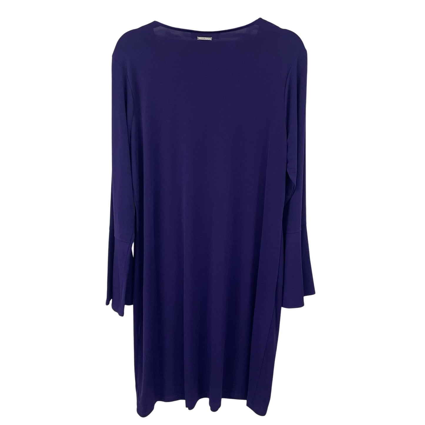 Michael Michael Kors Spandex Blend Flare Sleeve Dark Purple Dress Womens 1X