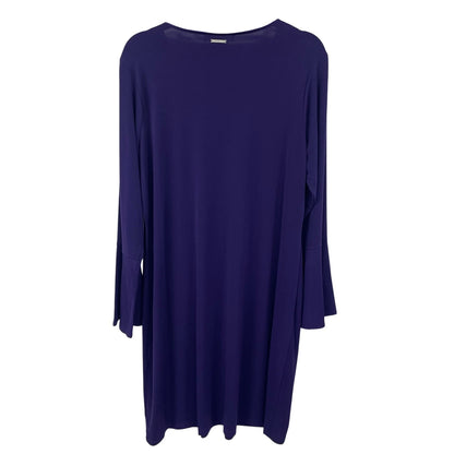 Michael Michael Kors Spandex Blend Flare Sleeve Dark Purple Dress Womens 1X