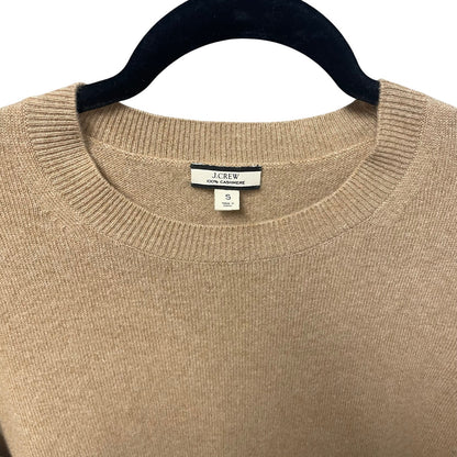 J. Crew 100% Cashmere Tan Crewneck Sweater Womens Size Small