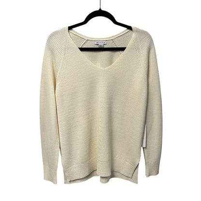 NWT Athleta Cream Thermolite Hanover V-Neck Pullover Sweater Womens Size Medium