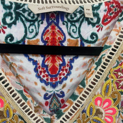 Soft Surroundings Ipanema Dress in Rio Rainbow Print Womens Petite Medium