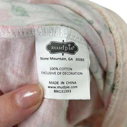 Mud Pie Rose Print Baby Cotton Sleeper Set with Headband Girls 3-6 Months