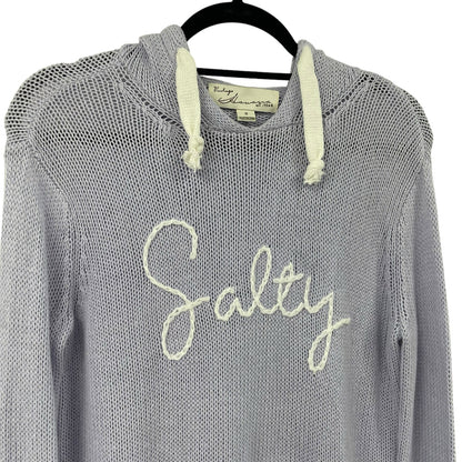 Vintage Havana Lavender White Salty Knit Hoodie Sweater Womens Small
