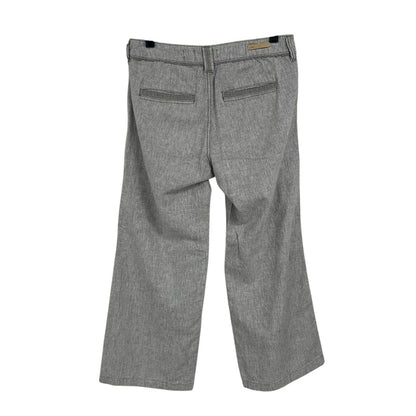 Pilcro and the letterpress Gray Linen Blend Wide Leg Pants Womens Petite 4