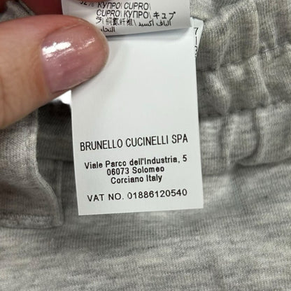 Brunello Cucinelli Gray Elastic Waist Cotton Blend Pull On Sweatpants US 2
