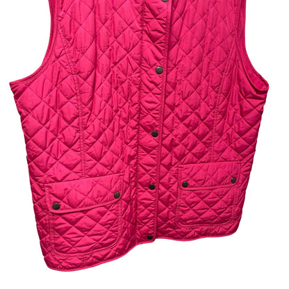 Talbots Pink Quilted Fleece Lined Zip Up Snap Button Puffer Vest Womens XL
