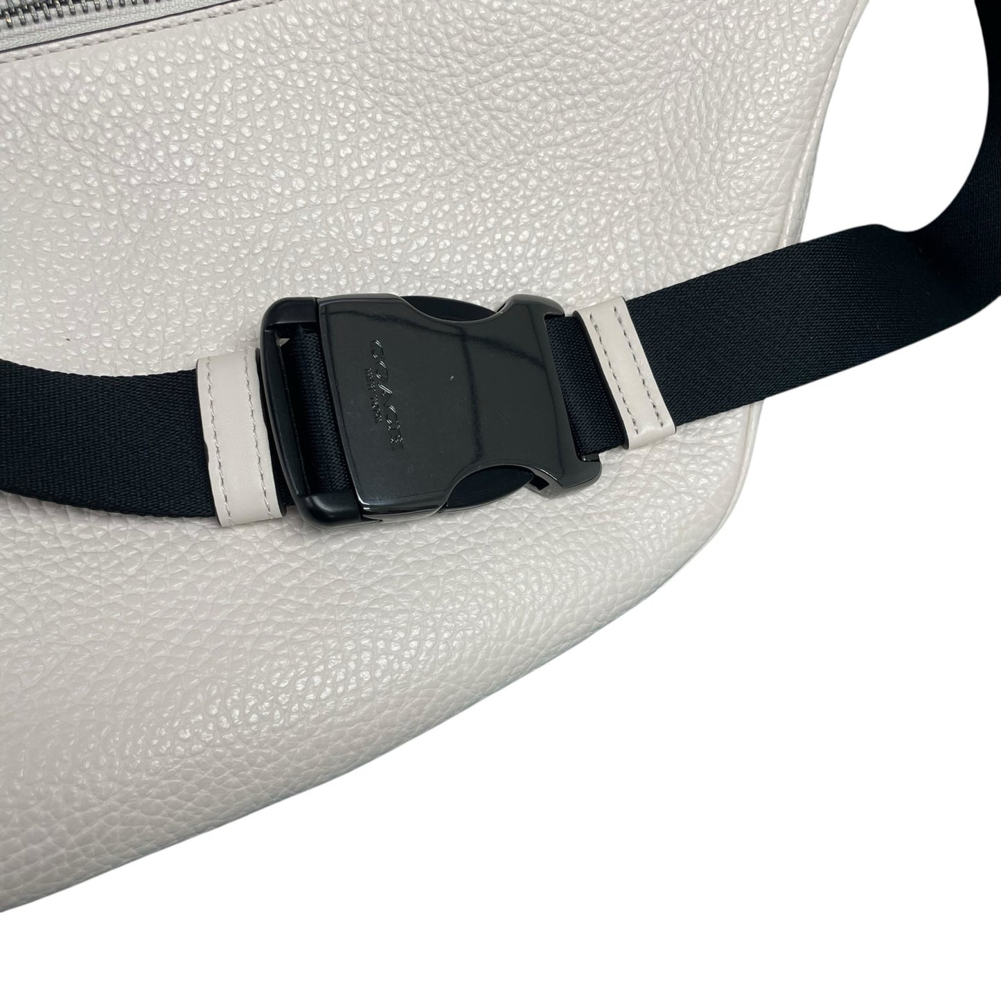 Coach Warren Belt Bag Pebbled Leather Chalk Off White Horse and Carriage AS IS