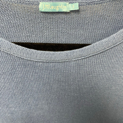 J. McLaughlin Linen Cotton Blend 3/4 Sleeve Sweater Light Blue Womens Size Small