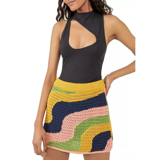 NWT Intimately Free People Black Keep It Going Cutout Bodysuit Womens Medium