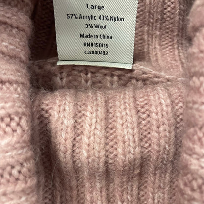 Varley Pink Woodrose Rogan Cropped Knit Turtleneck Sweater Womens Size Large