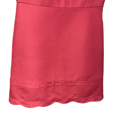 Valentino Sleeveless Scallop Accent Side Zip Dress Solid Pink Womens US 10