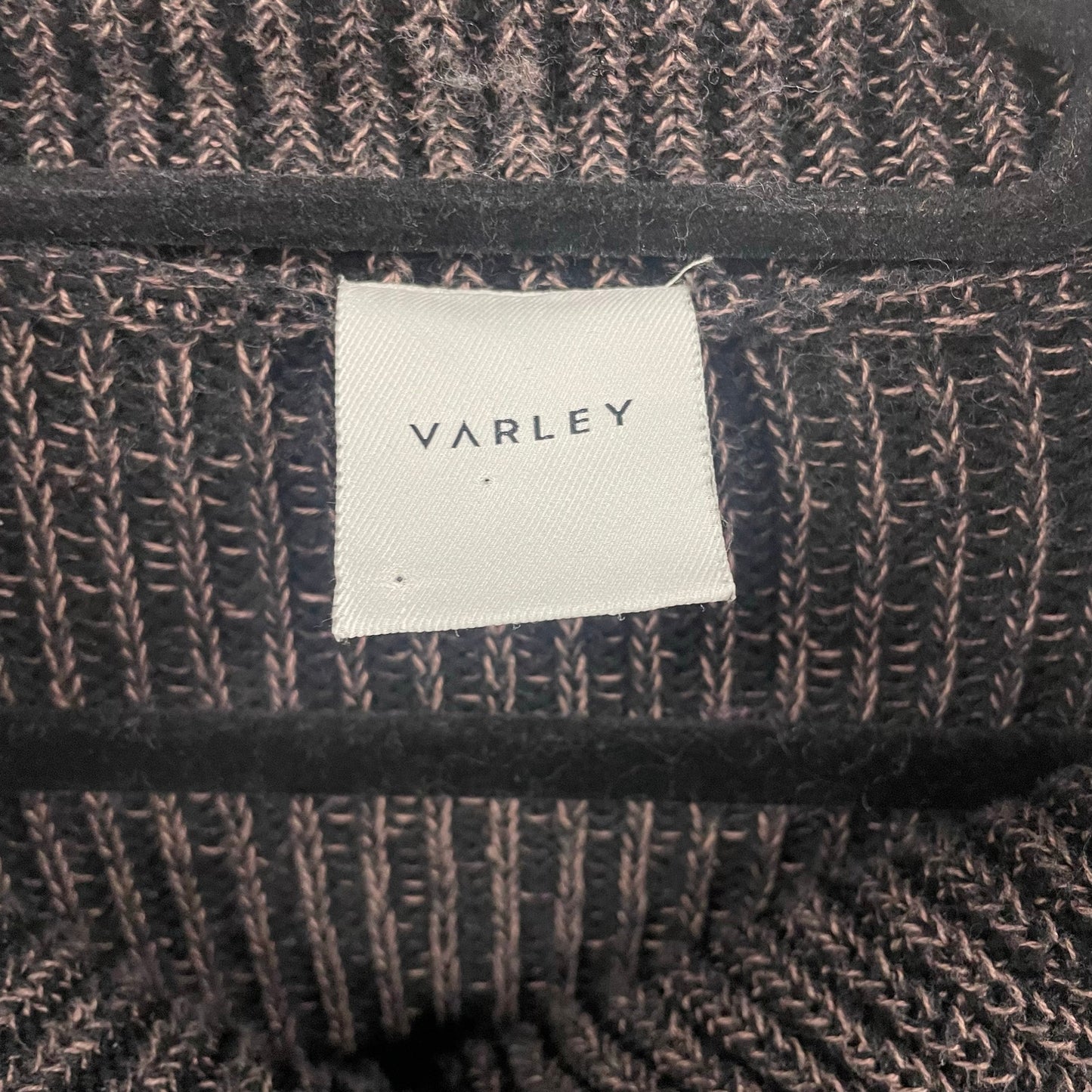 Varley Mentone Knit Half Zip Brown Black Speckle Sweater Womens Size XS