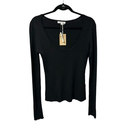NWT Madewell True Black Merino Wool-Silk Blend Scoopneck Sweater Womens Large