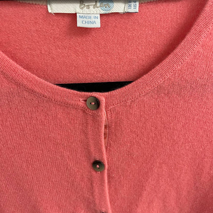 Boden 100% Cashmere Button Front Cropped Cardigan in Coral Womens Size 4