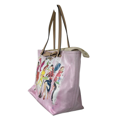 Kate Spade Pink Multi Ooh La La Bruno Cafe Francis Double Handle Tote AS IS