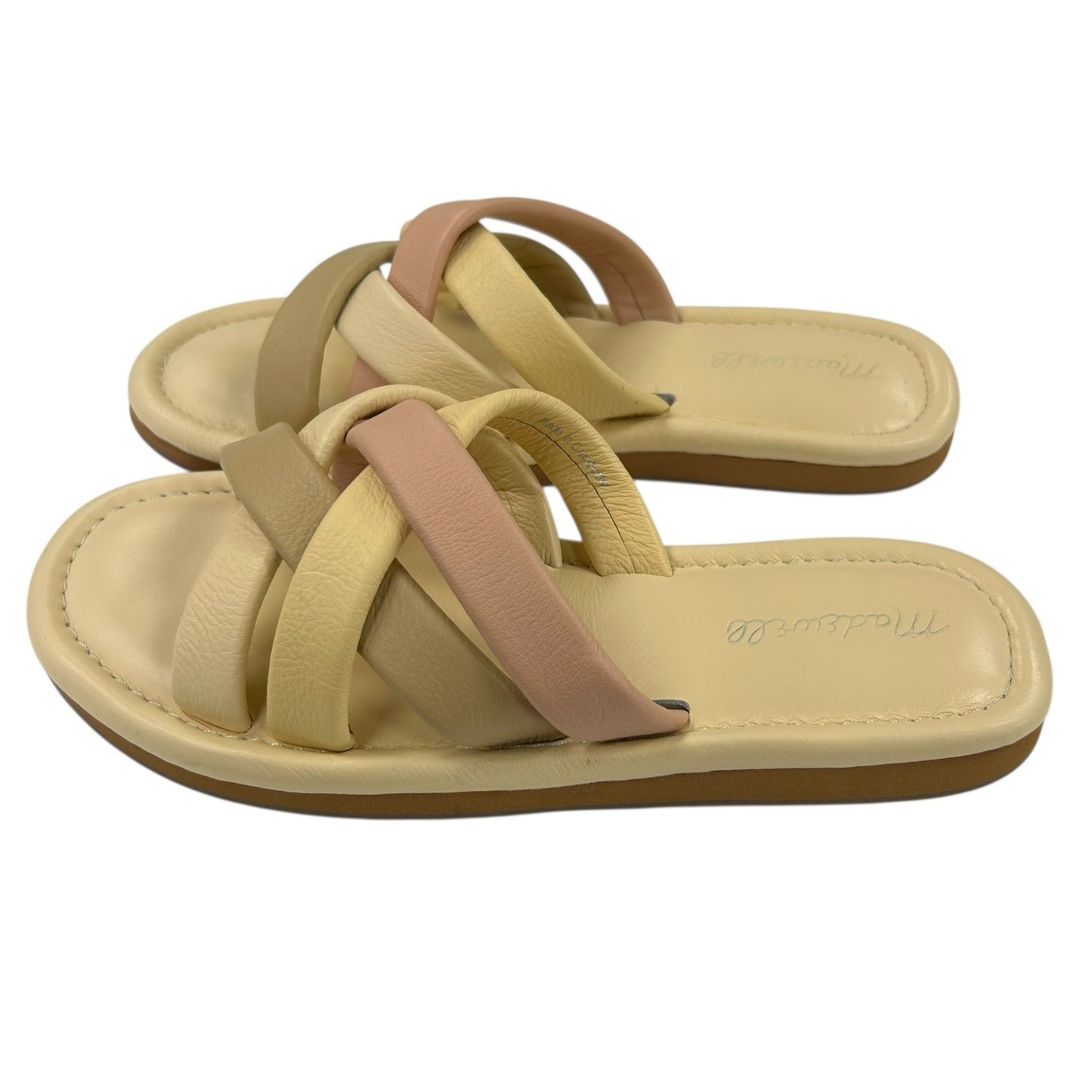 Madewell Buttered Scone Multi Leeandra Puffy Strap Slide Sandal Womens 8