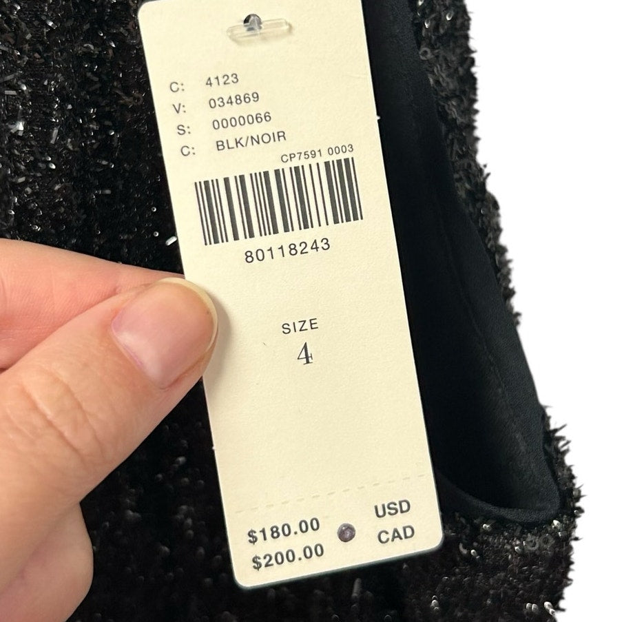 NWT Maeve by Anthropologie Black Sequin Disco Sleeveless Jumpsuit Womens 4