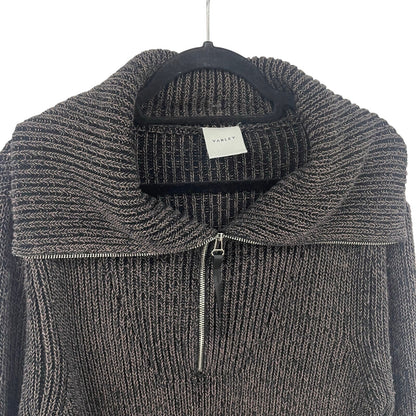 Varley Mentone Knit Half Zip Brown Black Speckle Sweater Womens Size XS