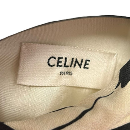 NWT Celine Cream Black Floral Skater Mini Dress in Wool Organza Womens 36 / US 4