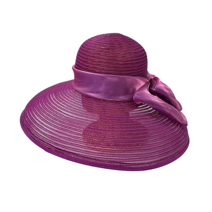 Scala Collezione Purple Satin Bow Derby / Easter / Church  Hat One Size