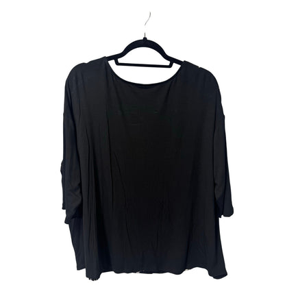 NWT J. Jill Black Floral 3/4 Sleeve Round Neck Wearever Top Women X-Large Petite