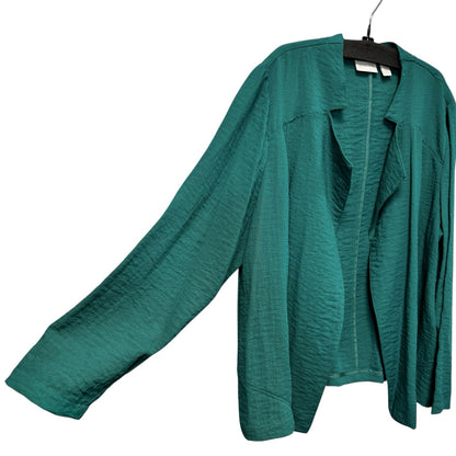 Chico's Green Long Sleeve Open Front Lightweight Blazer Jacket Womens X-Large