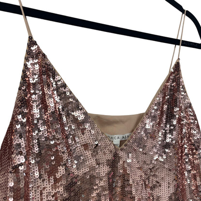 Veronica Beard Coda Cami Tank in Pink Rose Gold Sequins Womens 2