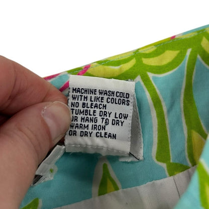 Vintage Lilly Pulitzer Blue Multicolor Jungle Animal Print Mini Skirt Womens 12